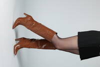 Kahverengi Kroko Deri Çizme