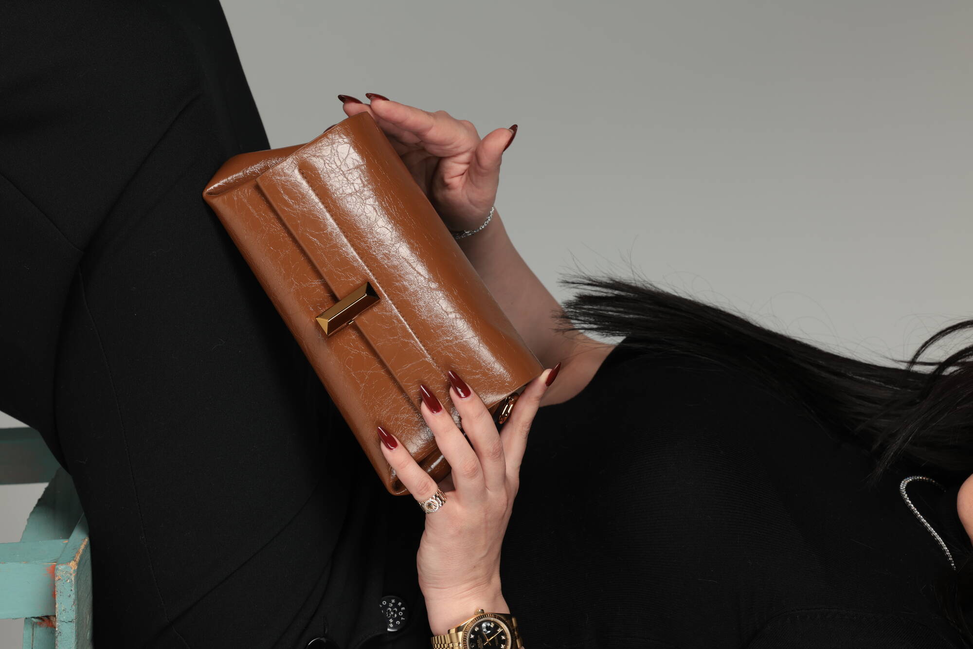 Kahverengi Cluncth Çanta